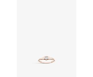 Thomas Sabo Womens Thomas Sabo Heart 18ct Rose Gold-Plated Sterling-Silver Ring White R