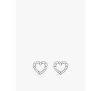 Thomas Sabo Womens Thomas Sabo Heart-Shaped Large 925 Sterling Silver and Cubic Zirconia Stud Earrings 925 Silver & Cz L
