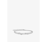 Thomas Sabo Womens Thomas Sabo Hearts Sterling-Silver and Cubic Zirconia Chain Bracelet White