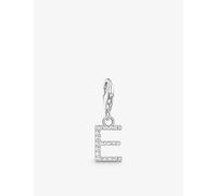 Thomas Sabo Womens Thomas Sabo Letter E Sterling-Silver and Cubic Zirconia Pendant Charm 925 Silver & Cz