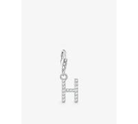 Thomas Sabo Womens Thomas Sabo Letter H Sterling-Silver and Cubic Zirconia Pendant Charm 925 Silver & Cz