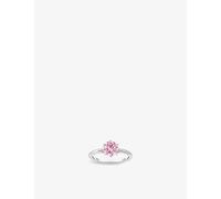 Thomas Sabo Womens Thomas Sabo Solitaire 925 Sterling Silver and Brilliant-Cut Cubic Zirconia Ring Pink 52mm