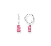 THOMAS SABO x HARIBO Single Hoop Earrings Pink Gold Bear - Silver Earring with Cubic Zirconia and Crystal Glass Pendant - Y2K Jewellery for Women