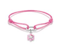 THOMAS SABO Hello Kitty Flower Charm and Pink Textile Bracelet A2243-M07-9-L24V