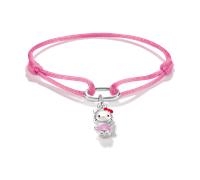 Thomas Sabo x Hello Kitty Fabric Pink Charm Bracelet 24cm | Acotis - Fine Silver Plated / Premium Alloy