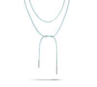 Thomas Sabo x Hello Kitty Silver Blue Necklace 100cm | Acotis - Fine Silver Plated Premium Alloy/ textile