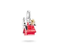Thomas Sabo x Peanuts Sterling Silver Snoopy & 18ct Gold Plated Woodstock Doghouse PendantCharm