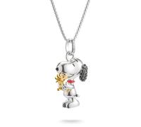 Thomas Sabo x Peanuts Sterling Silver Snoopy & 18ct Yellow Gold Plated Woodstock Pavé Necklace