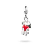 Thomas Sabo Charm Club Sterling Silver Peanuts Snoopy With Heart - Sterling Silver / Rhodium Plated / Enamel