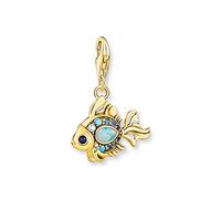 Thomas Sabo Charm Club Gold Plated Multicoloured Fish Charm 1921-959-7 - Sterling Silver/Gold Plated/Stone/Spinel/Zirconia