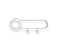 THOMAS SABO Sabo 925 Sterling Silver Safety Pin Brooch with White Stones - 1.3cm x 4.3cm X0279-225-14, 4,3cm, Silver, Cubic Zirconia