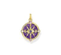 Thomas Sabo Yellow-Gold Plated Pendant with Cold Enamel and Colourful Stones Cold Enamel, 925 Sterling Silver