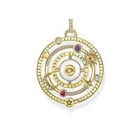 THOMAS SABO Yellow-gold plated pendant with half-ball and colourful stones 18k Yellow Gold Plating, Cold Enamel, 925 Sterling Silver