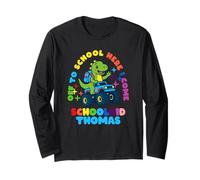 Thomas Schoolchild Personalized Back to School Dino Truck Long Sleeve T-Shirt