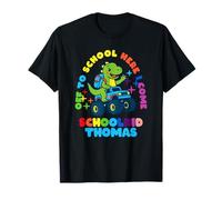 Thomas Schoolchild Personalized Back to School Dino Truck T-Shirt