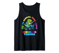 Thomas Schoolchild Personalized Back to School Dino Truck Tank Top