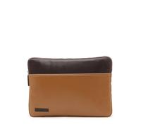 Thomas Scott Men Colourblocked PU Laptop Sleeve M Tan