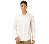 Thomas Scott Mens | Solid | Premium Linen Blend | Wide Collar | Summer Clothes | Long Sleeve | Shirts for Men