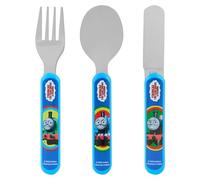 Thomas The Tank Engine 3 Piece Cutlery Set - Metal, Reusable Children's Knife, Fork & Spoon, Kids-Size, Made from Food-Safe Stainless Steel & ABS Plastic - for 36 Months & Up