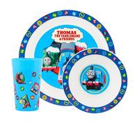 Thomas The Tank Engine 3pc Polypropylene Childrens Dinner Set, Including Plate, Bowl and Tumbler Featuring Thomas The Tank, Percy, James - Microwave and Dishwasher Safe - Suitable for Ages 36+ Months