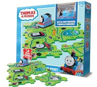 Thomas the Tank Engine Train Set with 6 Tiles & Motorised Vehicle - 6pc | 50 Track Combinations, STEM Sensory Toy, 3 Year Olds +, Boys Toys, Official Licenced Puzzle Playset by Bladez Toyz