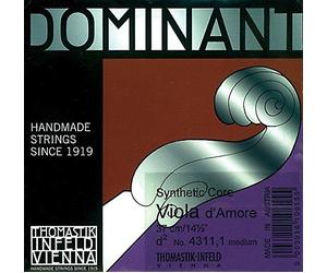 Thomastik 645603 Einzelsaite für Viola d'amore Dominant Mensur 37cm - Fis'-Saite Melodie, Perlon umsponnen
