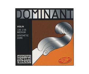 Thomastik-Infeld Dominant Violin Strings Set 1/16 (135 1/16-130 1/16, 131 1/16, 132 1/16, 133 1/16) - synthetic core, medium tension