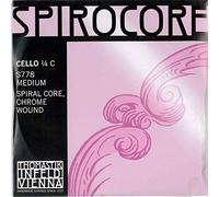 Thomastik Einzelsaite für Cello 1/4 Spirocore - C-Saite Spiralseilkern, Chrom umsponnen, mittel