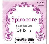 Thomastik single string for cello 4/4 Spirocore - D string spiral rope core, aluminum wound, soft