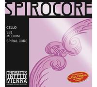 Thomastik single string for cello 4/4 Spirocore - D string spiral rope core, chrome wound, medium