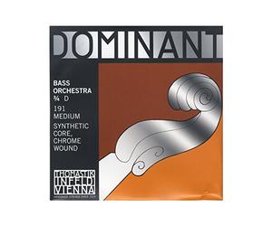 Thomastik single string for double bass 3/4 dominant - D string nylon core, chrome wound, orchestral tuning, medium