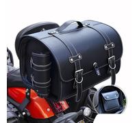 THOMIX Motorbike Saddle Bag for Kawasaki Vulcan S 2015-2024, Vintage Leather Waterproof Motorcycle Trunk Bag, 33L, Black