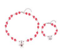 ThomJeley Glow in The Dark Beads Jewelry Set, Spider Charm Bracelet & Spider Pendant Necklace, Princess, Plastic Resin Copper Alloy, Crystal