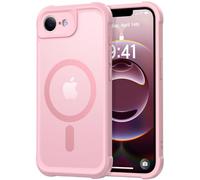 Thomo Magnetic for iPhone 16e Case, [Full Camera Protection] [Compatible with Magsafe] Military-Grade Shockproof, Anti-Fingerprint Translucent Matte Phone Case,Pink