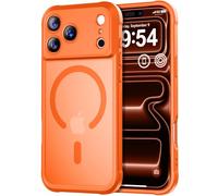Thomo Magnetic for iPhone 17 Pro Max Case, [Compatible with Magsafe] [Full Camera Protection] Translucent Matte Military Grade Shockproof with Anti-Fingerprint Phone Cover 2025, Orange