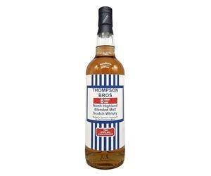 Thompson Bros 8 Year Old North Highland Blended Malt Scotch Whisky | 70cl | 42.9% ABV | Smooth & Rich | Juicy Peach & Apricot with a Soft Woody Undertone | Fruity & Floral Notes | Amazon Exclusive