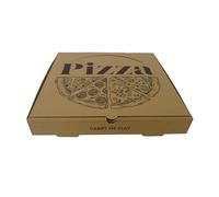 Thompson Cooper Ltd - 12" Pizza Boxes Printed Brown Takeaway Pizza Box Food Delivery Packaging Pack Of 75