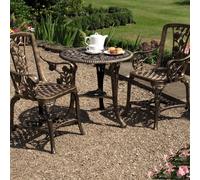 Thompson & Morgan 3pc Rose Bistro Furniture Set BRONZE