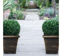 Thompson & Morgan Biscotti Planter Collection - Elegant Square Planters for Patio and Garden Décor - Durable and Weatherproof - 4x 23cm Pots