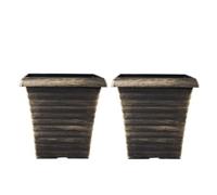 Thompson & Morgan Biscotti Square Bronze/Black 23cm Pot x 1