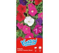 Thompson & Morgan Carter Petunia Summer Passion Mixed Seeds Vibrant Flowering Annuals Ideal For Hanging Baskets Garden Borders 200 Seed Packet