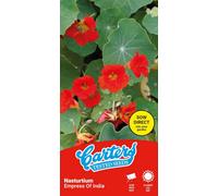Thompson & Morgan Carters Nasturtium Empress Of India Seeds, Pollinator Friendly Flower Seeds, Edible Red Blooms, Annual 18 Seed Packet