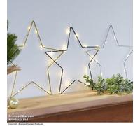 Thompson & Morgan Gift Star Black Warm White 15 Led Battery Operated