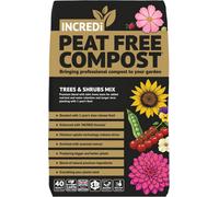 Thompson & Morgan Incredipeatfree Premium Tree & Shrub Compost With John Innes Peat Free Growing Medium 40L + 120G Incredibloom Fertiliser
