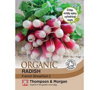 Thompson & Morgan Organic Radish French Breakfast 2 1 Seed Packet, Pink