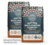 Thompson & Morgan RocketGro Multi-Purpose Compost Stage 2&3 with added John Innes 40 Litre x 2 Units, Brown