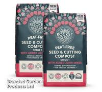Thompson & Morgan RocketGro Peat-Free Seed & Cutting Compost with added John Innes 20 Litre x 2 Units, Brown