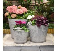 Thompson & Morgan Set of 3 Caesar Marble Effect Planter CHARCOAL