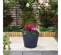 Thompson & Morgan Stone Effect Dark Grey 30.5cm Planter x 2