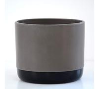 Thompson & Morgan Two-Tone Grey & Black Medium Ceramic Plant Flower Pot Round Modern Stylish Simple Design for Indoor House Plants Succulents 1 x Med Grey & Black Ceramic Pot